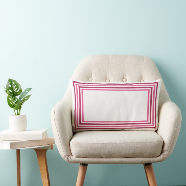 Abstract Geometrical Burgundy Red & Pink Lumbar Pillow (Chair)