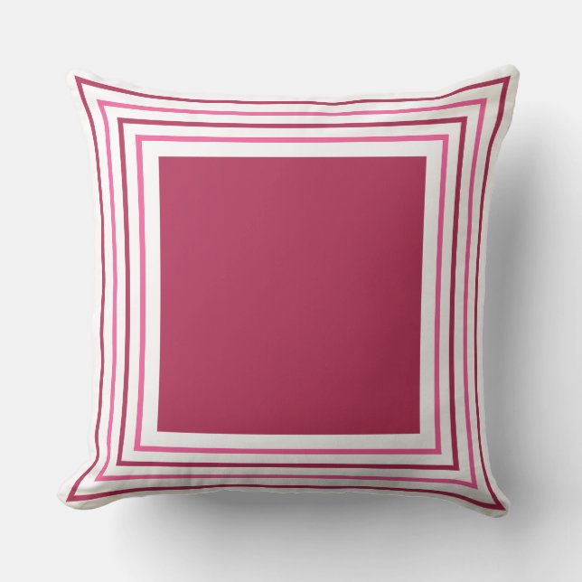 Abstract Geometrical Burgundy Red & Pink Throw Pillow (Front)