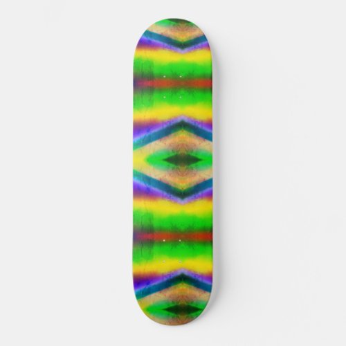 Abstract Geometrical Lime Green Triangle Eye Skateboard