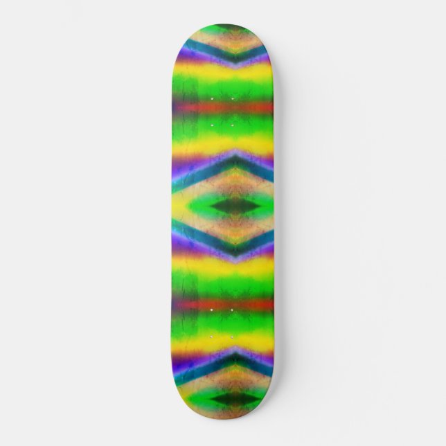 Abstract Geometrical Lime Green Triangle Eye Skateboard (Front)