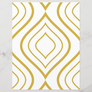 Abstract geometrical, white and gold