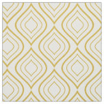 Abstract geometrical, white and gold fabric