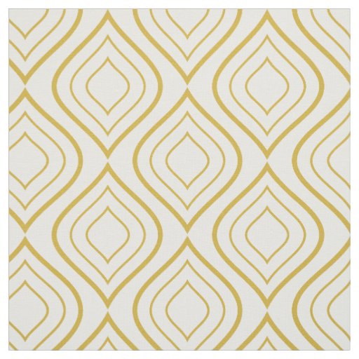 Abstract geometrical, white and gold fabric