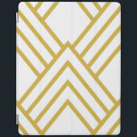 Abstract geometrical, white and gold iPad smart cover<br><div class="desc">Simple geometrical pattern in white and gold</div>