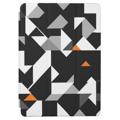 Abstract Geometrics Pattern _ BW _ Gray _ Orange iPad Air Cover