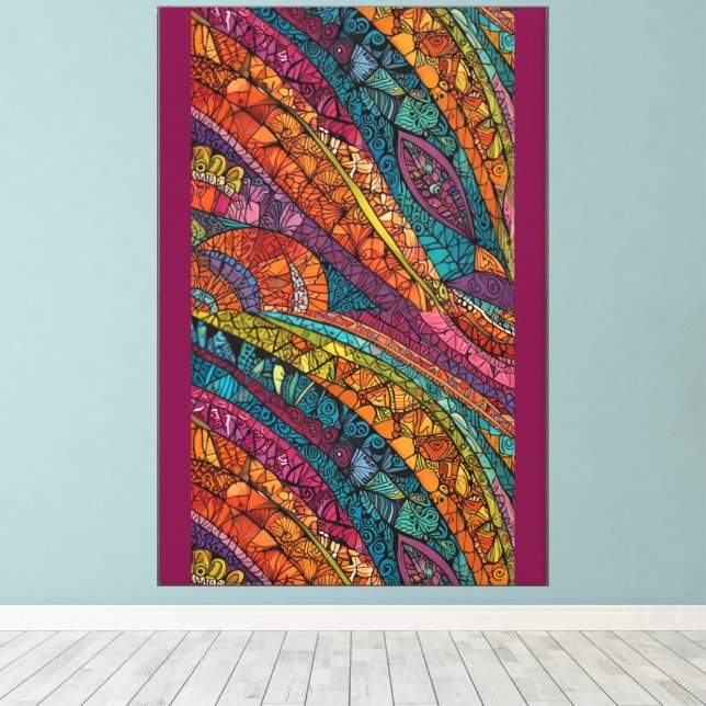 Abstract Geometry in Bold Colors Canvas Print (Insitu(Wood Floor))