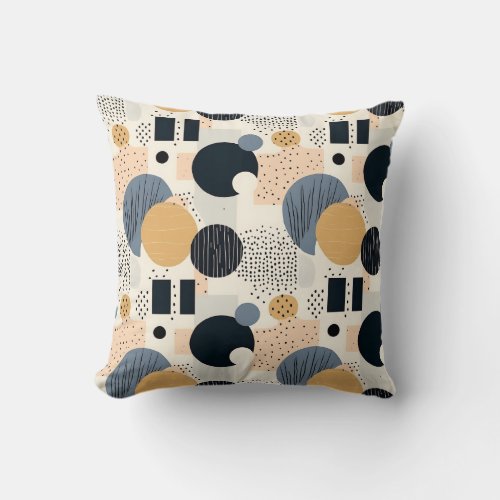 Abstract geometry minimal boho colorful simple  throw pillow