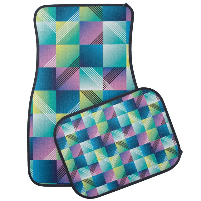 Abstract geometry seamless pattern car floor mat (Set)