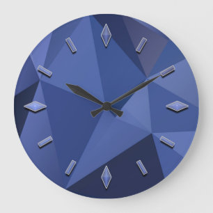 Abstract, geomettric, elegant, colorful, polygona large clock