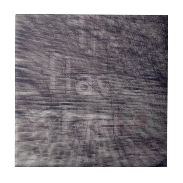 Abstract Ghost Sign on Brick Building Tile (Front)