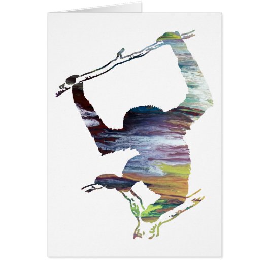 Abstract Gibbon silhouette Cards (Front)