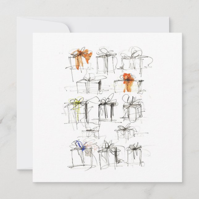 Abstract Gift Boxes Pattern Invitation (Front)