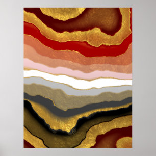 Abstract Gilded Agate Poster