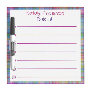 Abstract gingham pattern border dry erase board