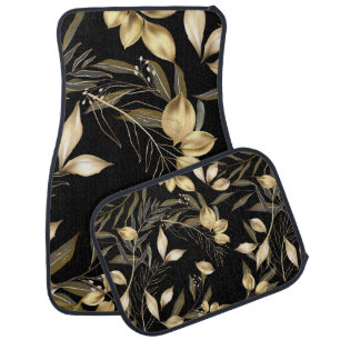 Abstract ginkgo leaves. Luxury glitter ginkgo on r Car Floor Mat