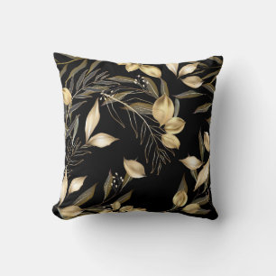 Abstract ginkgo leaves. Luxury glitter ginkgo on r Throw Pillow