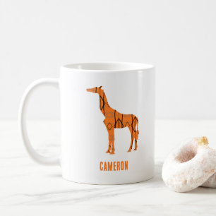 Abstract giraffe silhouette monogram coffee mug