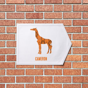 Abstract giraffe silhouette monogram pennant