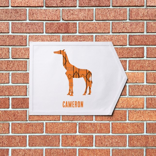 Abstract giraffe silhouette monogram pennant (Insitu 1)