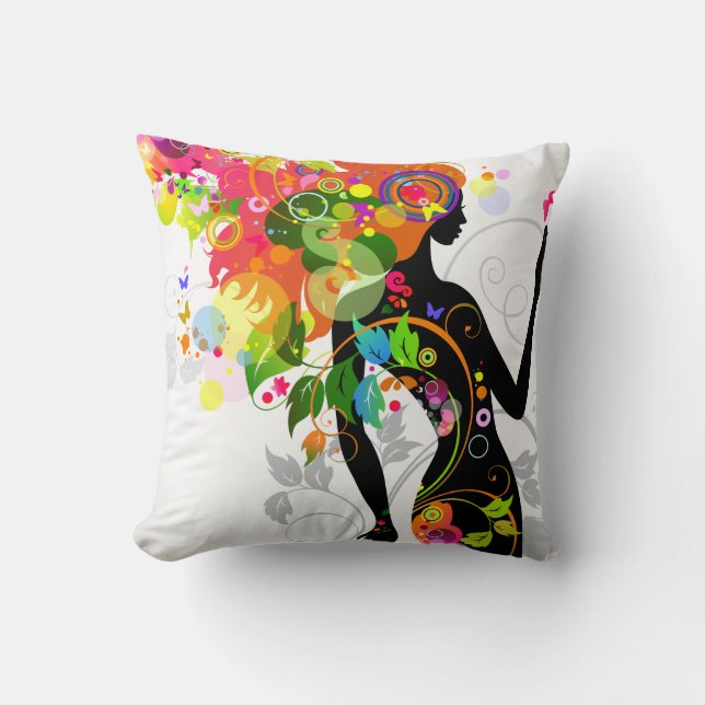 Abstract Girl American MoJo Pillow (Front)
