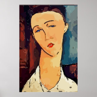 Abstract Girl Face, add or edit text Poster