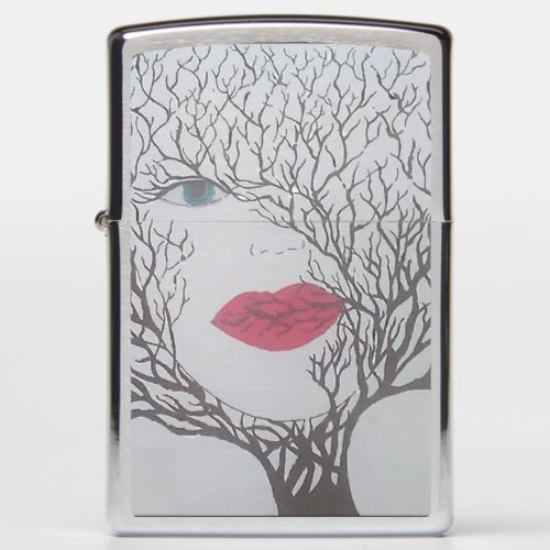 Abstract Girl in Tree Zippo Lighter