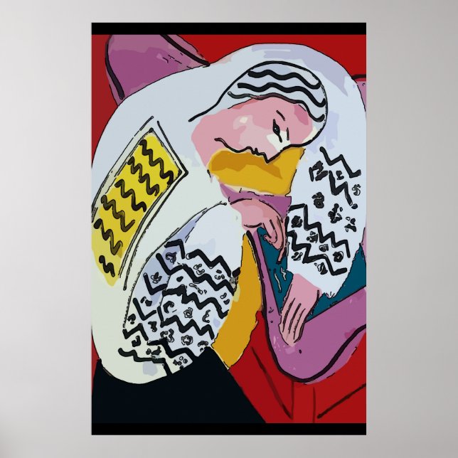 Abstract Girl on Tablet 4 Poster (Front)