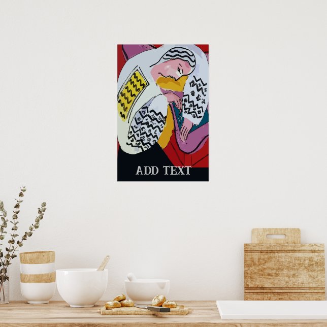 Abstract Girl on Tablet , add text,  Poster (Kitchen)