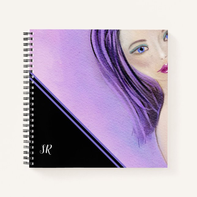 Abstract Girl Personalized Notebook (Front)