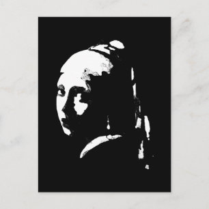 Abstract Girl with Pearl Earring Postcard