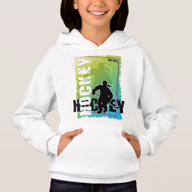 Abstract Girls Hockey Hoodie (Front)