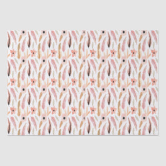 Abstract Girly Pink Floral Pattern Watercolor Tissue Paper