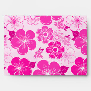 Abstract girly pink flowers envelope