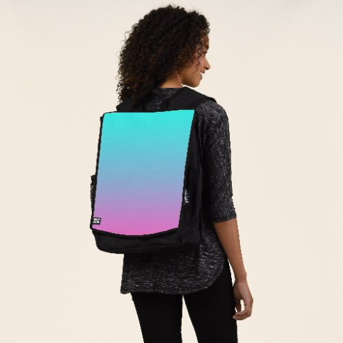 abstract girly pink turquoise ombre mermaid colors backpack