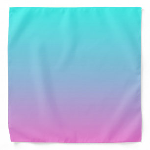abstract girly pink turquoise ombre mermaid colors bandana