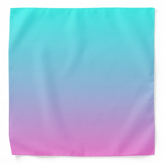 abstract girly pink turquoise ombre mermaid colors bandana (Front)