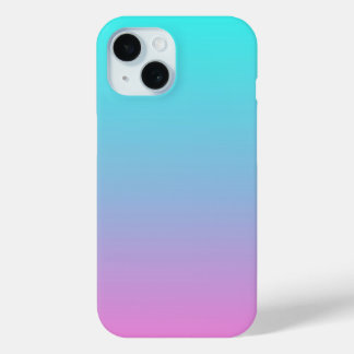 abstract girly pink turquoise ombre mermaid colors iPhone 15 case