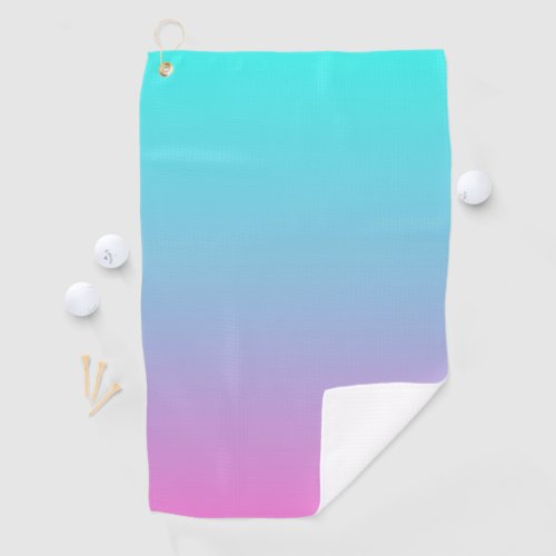 abstract girly pink turquoise ombre mermaid colors golf towel