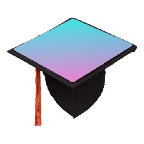 abstract girly pink turquoise ombre mermaid colors graduation cap topper