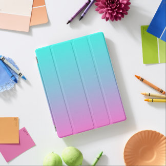 abstract girly pink turquoise ombre mermaid colors iPad smart cover