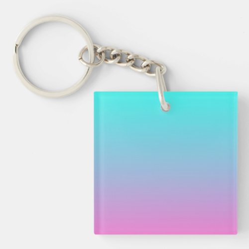 abstract girly pink turquoise ombre mermaid colors keychain
