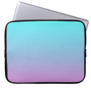 abstract girly pink turquoise ombre mermaid colors laptop sleeve