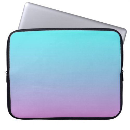 abstract girly pink turquoise ombre mermaid colors laptop sleeve