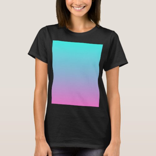 abstract girly pink turquoise ombre mermaid colors T_Shirt