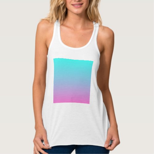 abstract girly pink turquoise ombre mermaid colors tank top