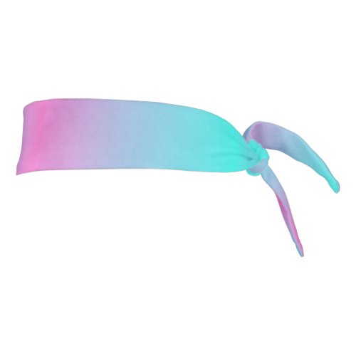 abstract girly pink turquoise ombre mermaid colors tie headband