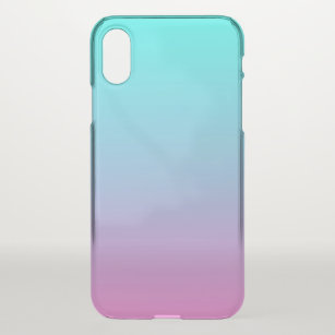abstract girly pink turquoise ombre mermaid colors iPhone XS case