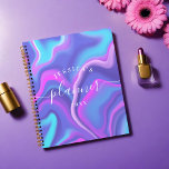 Abstract Girly Purple Pink Iridescent Holographic Planner<br><div class="desc">A modern and girly personalized planner. The design features a purple,  pink,  and blue abstract iridescent holographic background. Customize with your own text,  name,  and year.</div>