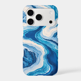 Abstract Glacier Topography Blue & Gold iPhone 6 W 18 Pro Case