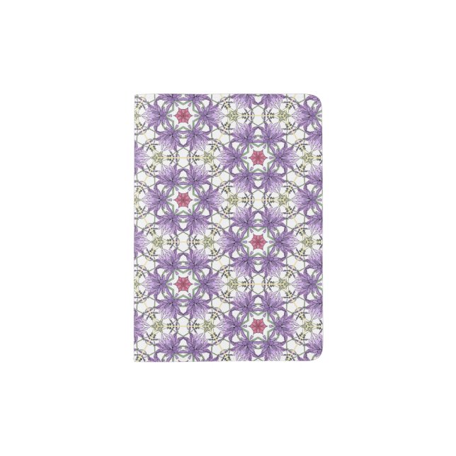 Abstract Gladiolus Flower Purple Pink Pattern Passport Holder (Front)